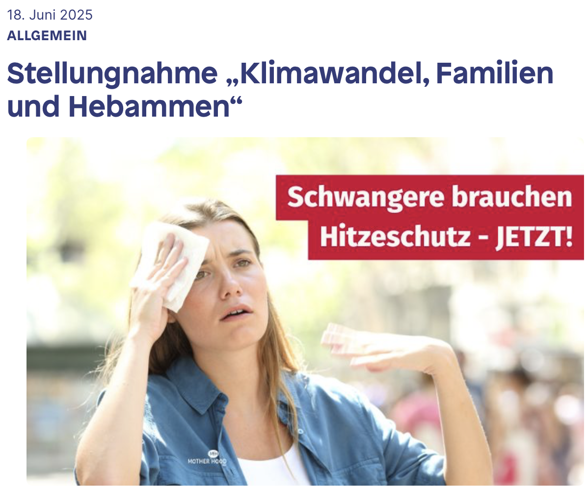 Mehr über den Artikel erfahren Schwangere brauchen Hitzeschutz!